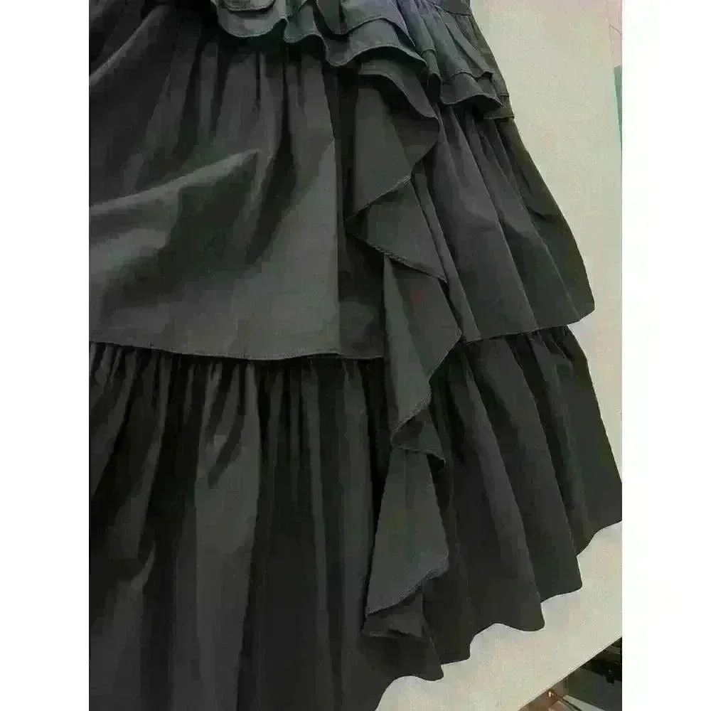 Ava & Lu Sz XS High Neck Dress Black Cotton WhimsyGoth Costume Halloween - Picture 11 of 14
